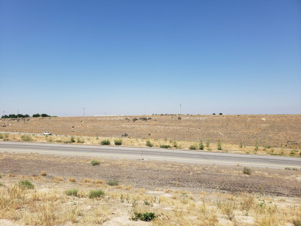 Dry, barren landscape during our Idaho road trip