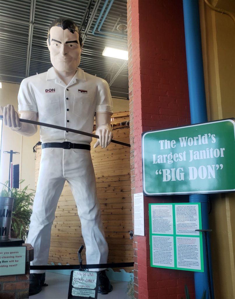 Statue of "Big Don" founder of the Museum of Clean
