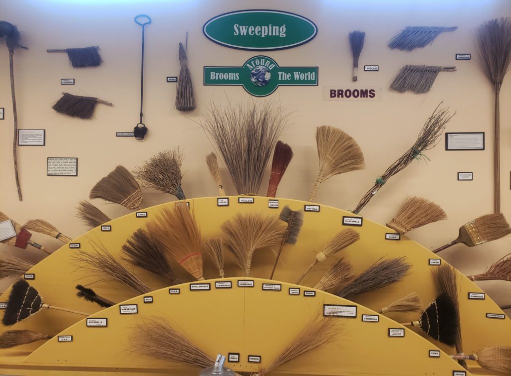 Broom display at the Museum of Clean