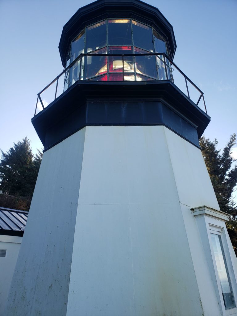 Looking up at the Cape Meares Lighthouse