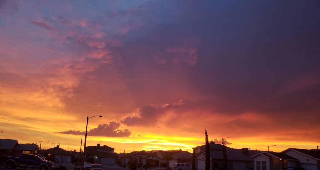 Dramatic sunset in east El Paso