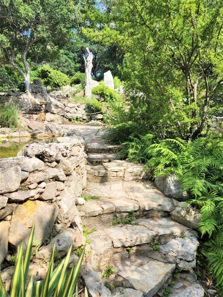 Stone steps in Zilker Japanese Garden