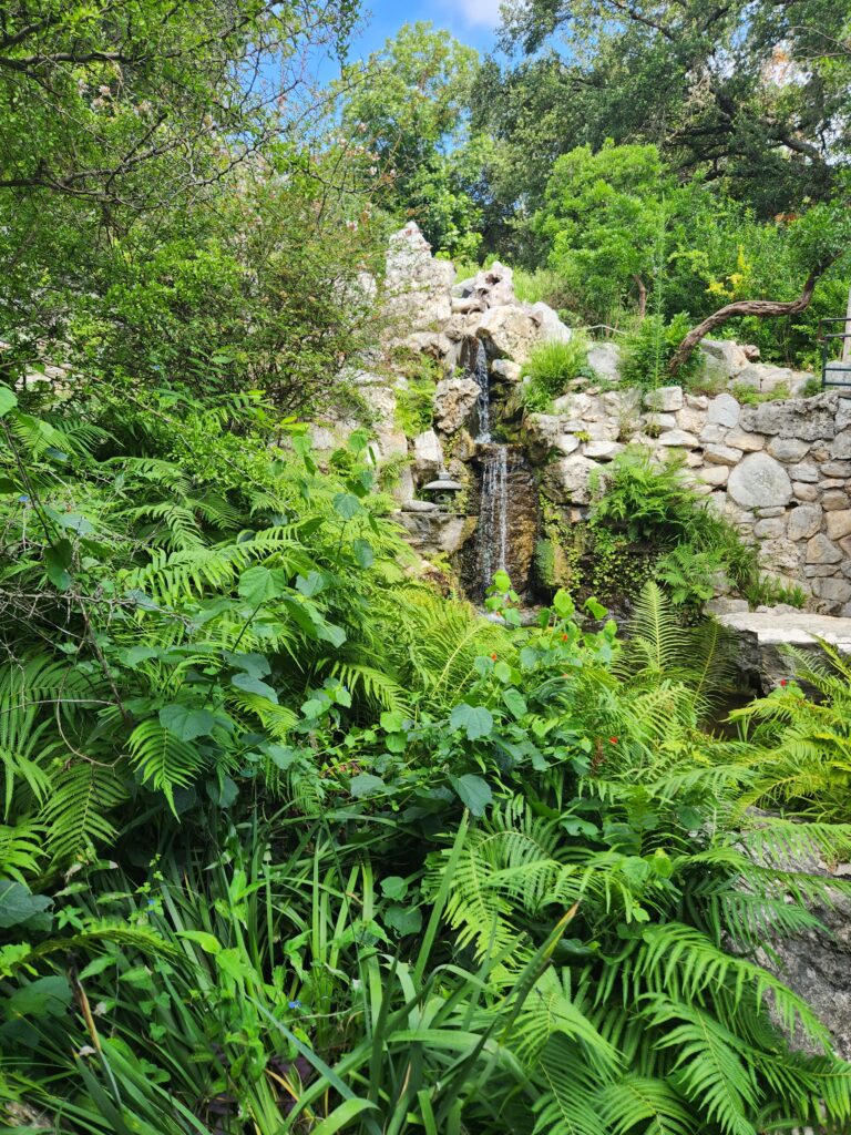 Small waterfall in Zilker Japanese garden