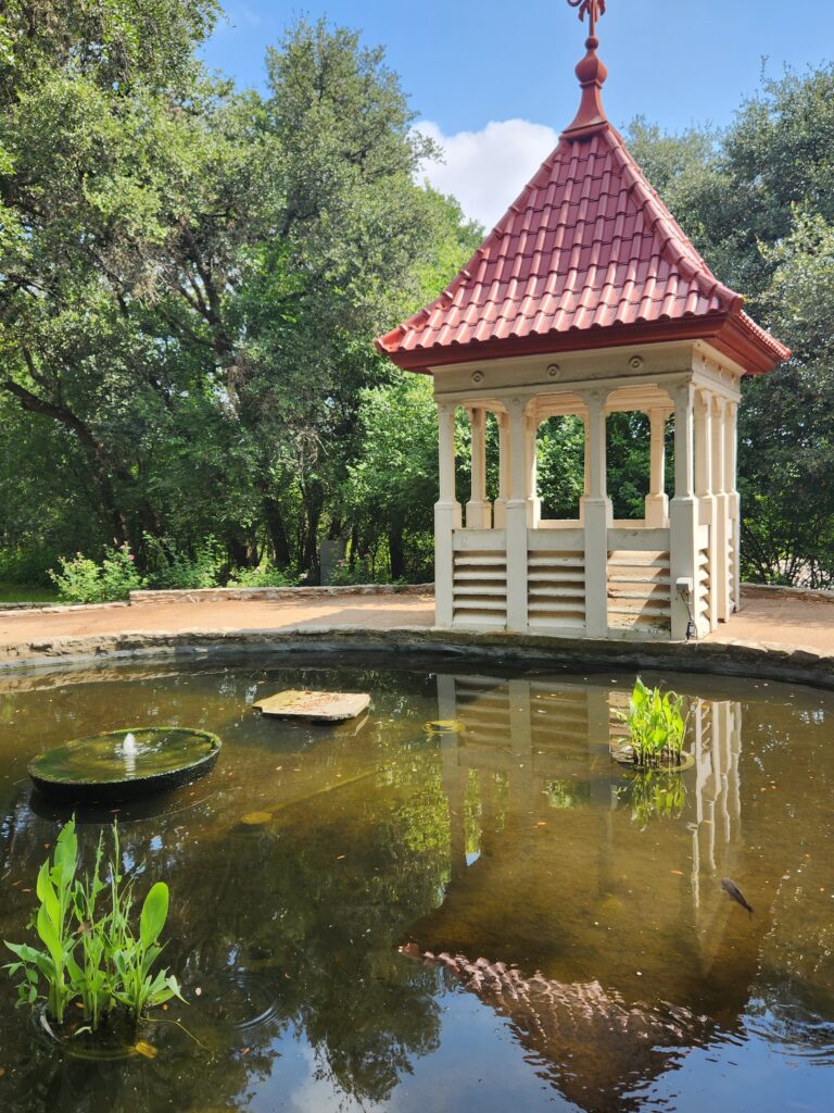 Small tea house at Zilker gardens in Austin